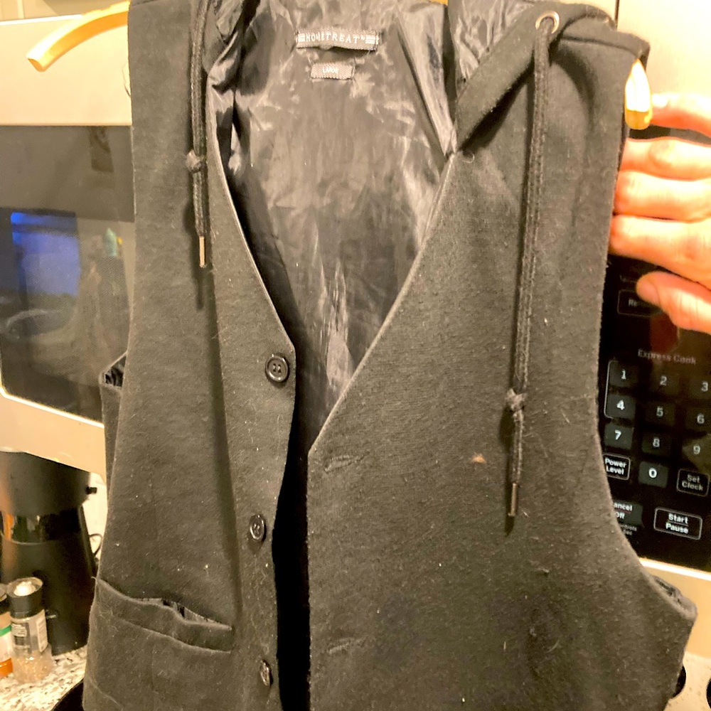 Hooded vest. For the steampunk in all of us.